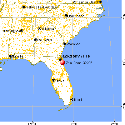 World Golf Village, FL (32095) map from a distance