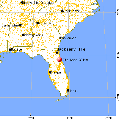 Bunnell, FL (32110) map from a distance