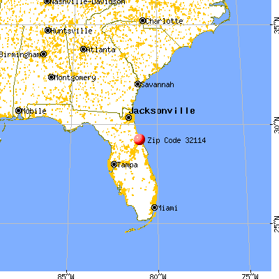 Daytona Beach, FL (32114) map from a distance