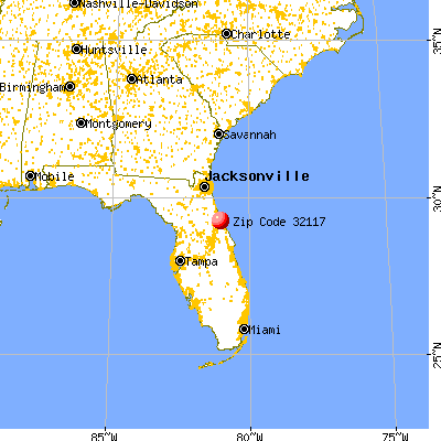 Daytona Beach, FL (32117) map from a distance