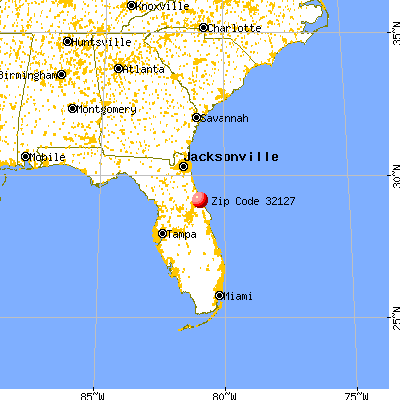Port Orange, FL (32127) map from a distance