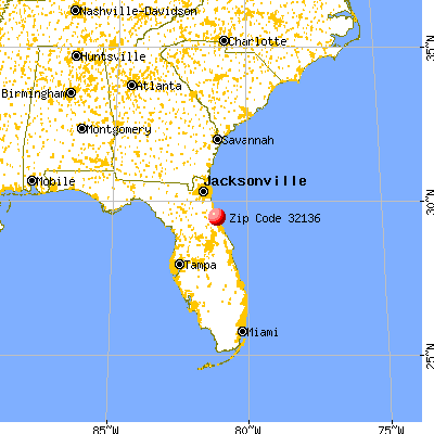 Flagler Beach, FL (32136) map from a distance