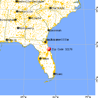 Ormond Beach, FL (32176) map from a distance
