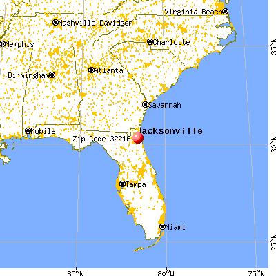 Jacksonville, FL (32216) map from a distance