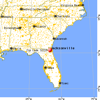 Jacksonville, FL (32219) map from a distance