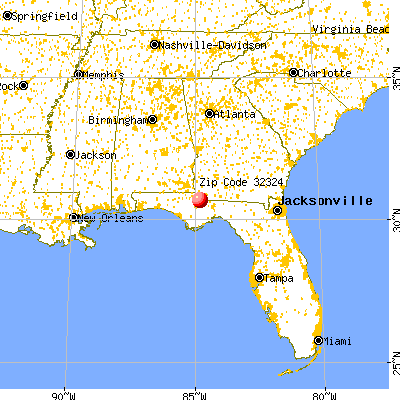 Chattahoochee, FL (32324) map from a distance