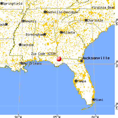 Greensboro, FL (32330) map from a distance