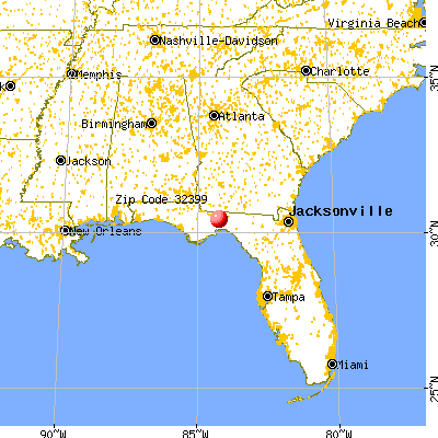 Tallahassee, FL (32399) map from a distance
