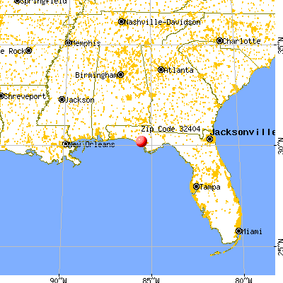 Callaway, FL (32404) map from a distance