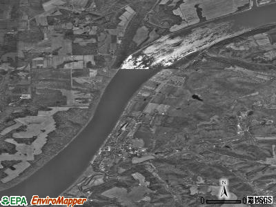 Zip code 40077 satellite photo by USGS