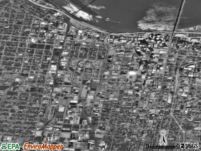 Zip code 40203 satellite photo by USGS