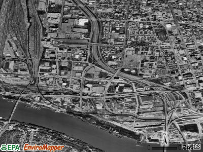 Zip code 45203 satellite photo by USGS