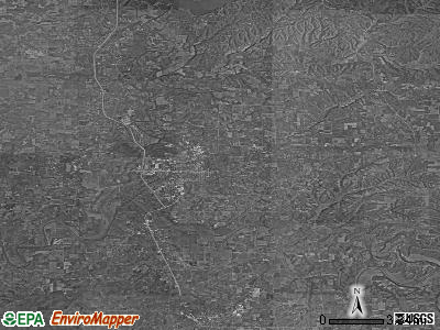 Zip code 47421 satellite photo by USGS