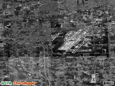 Zip code 48174 satellite photo by USGS