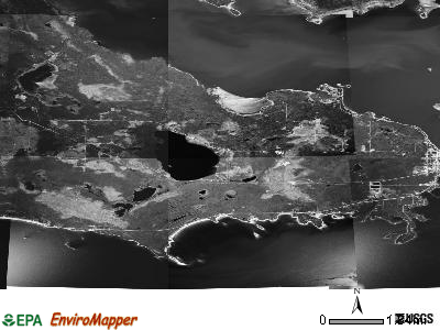 Zip code 49725 satellite photo by USGS