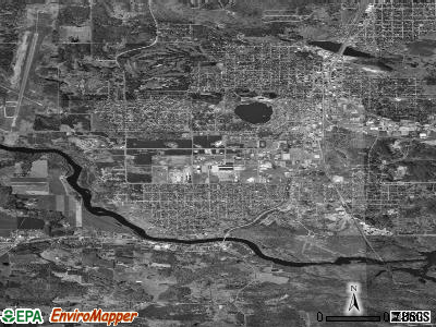 Zip code 49802 satellite photo by USGS