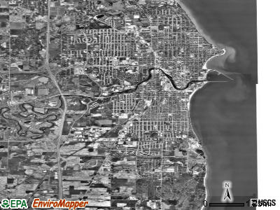 Zip code 53081 satellite photo by USGS
