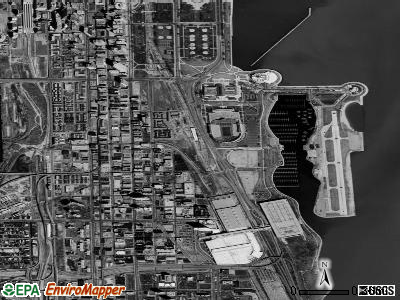 Zip code 60605 satellite photo by USGS
