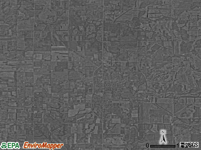 Zip code 66712 satellite photo by USGS