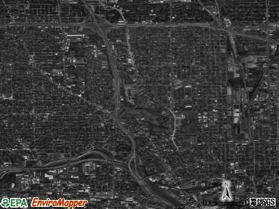 Zip code 77009 satellite photo by USGS