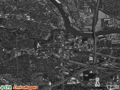 Zip code 77012 satellite photo by USGS