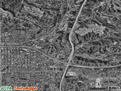 Zip code 91206 satellite photo by USGS