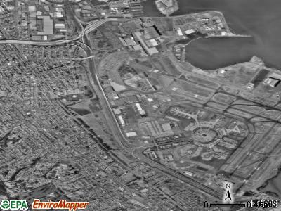 Zip code 94128 satellite photo by USGS