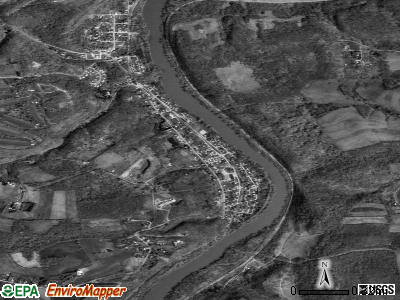 Zip code 15018 satellite photo by USGS