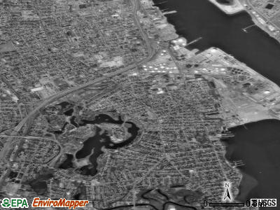 Zip code 02905 satellite photo by USGS