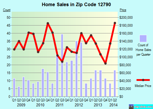 Zip code 12790 (Wurtsboro, New York) real estate house value trends