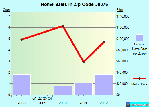 Zip code 38376 (, Tennessee) real estate house value trends