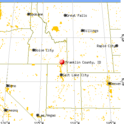 Franklin County, ID map from a distance