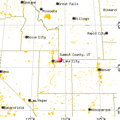 Summit County, UT map from a distance