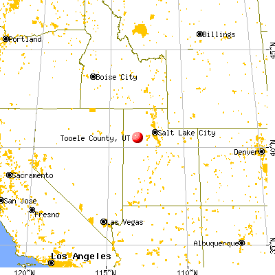 Tooele County, UT map from a distance