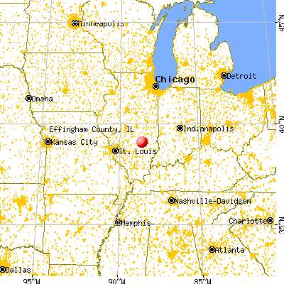 Effingham County, IL map from a distance