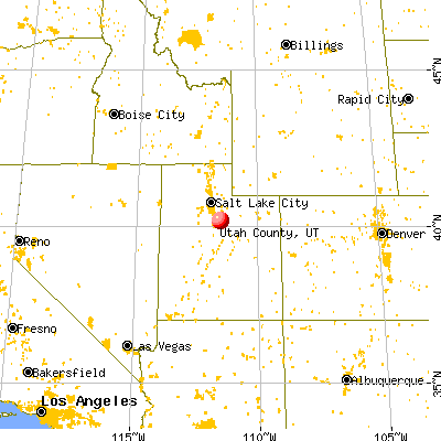 Utah County, UT map from a distance