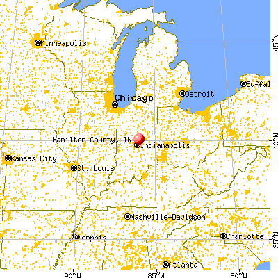 Hamilton County, IN map from a distance