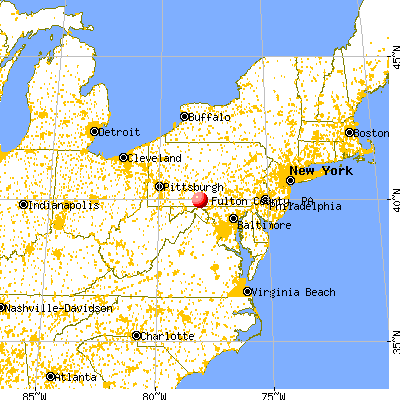 Fulton County, PA map from a distance