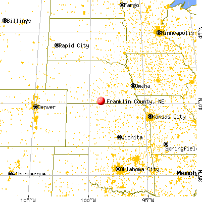 Franklin County, NE map from a distance