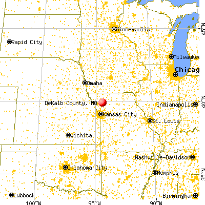 DeKalb County, MO map from a distance