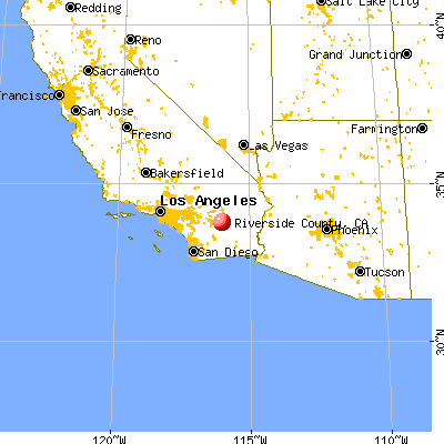 Riverside County, CA map from a distance