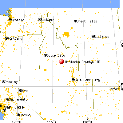 Minidoka County, ID map from a distance