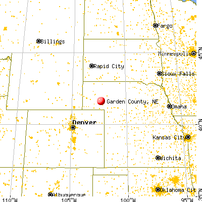 Garden County, NE map from a distance