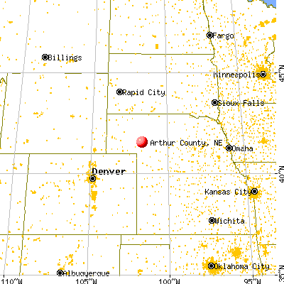 Arthur County, NE map from a distance