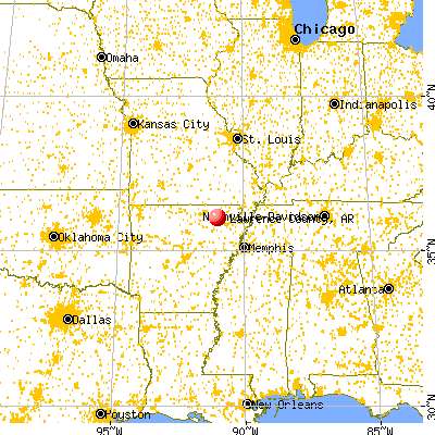 Lawrence County, AR map from a distance