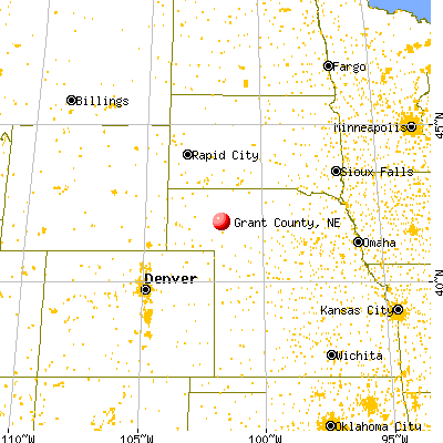 Grant County, NE map from a distance