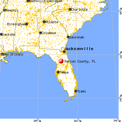 Marion County, FL map from a distance