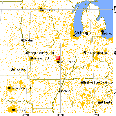 Jersey County, IL map from a distance