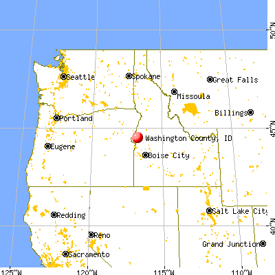 Washington County, ID map from a distance
