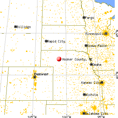 Hooker County, NE map from a distance